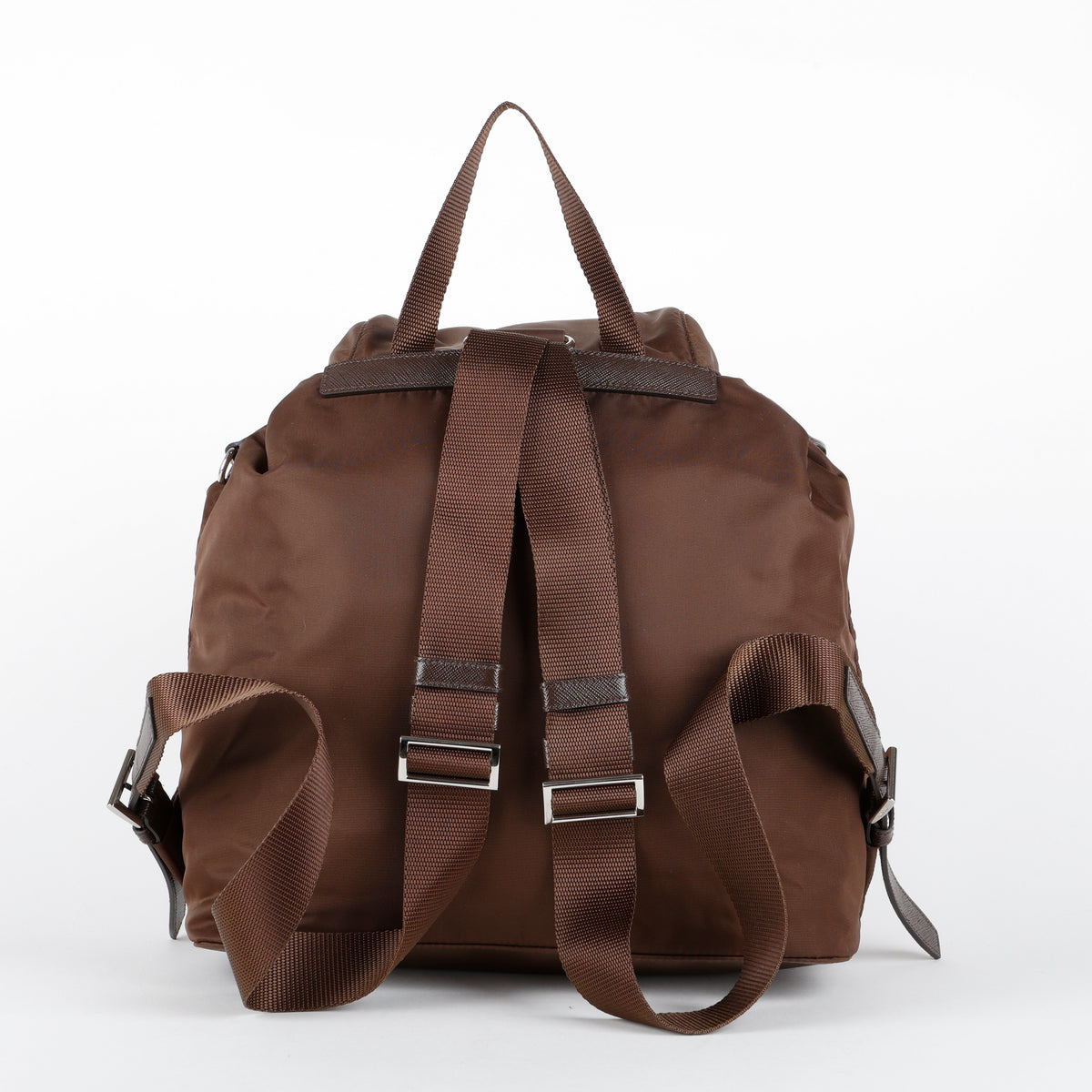Medium Re-Nylon Backpack, Sienna Brown
