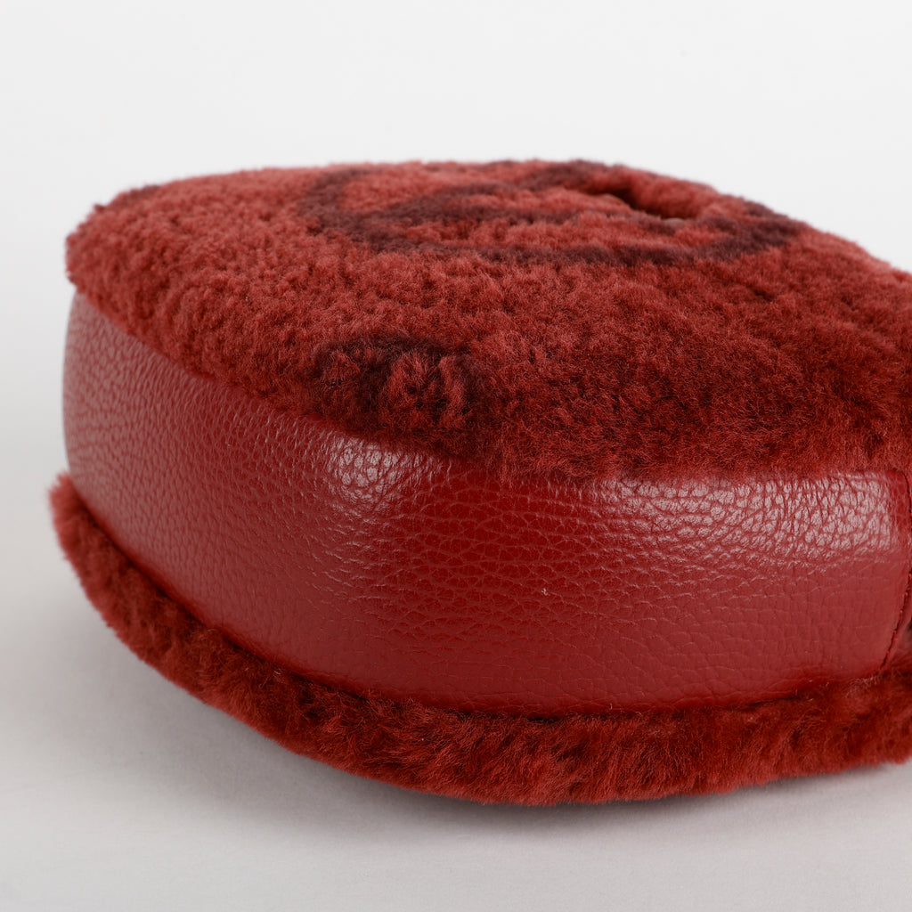 Nina Shearling Crossbody, Maroon