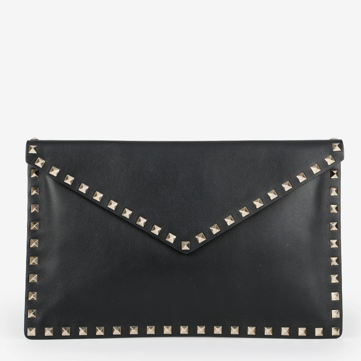 Rockstud Envelope Clutch, Black