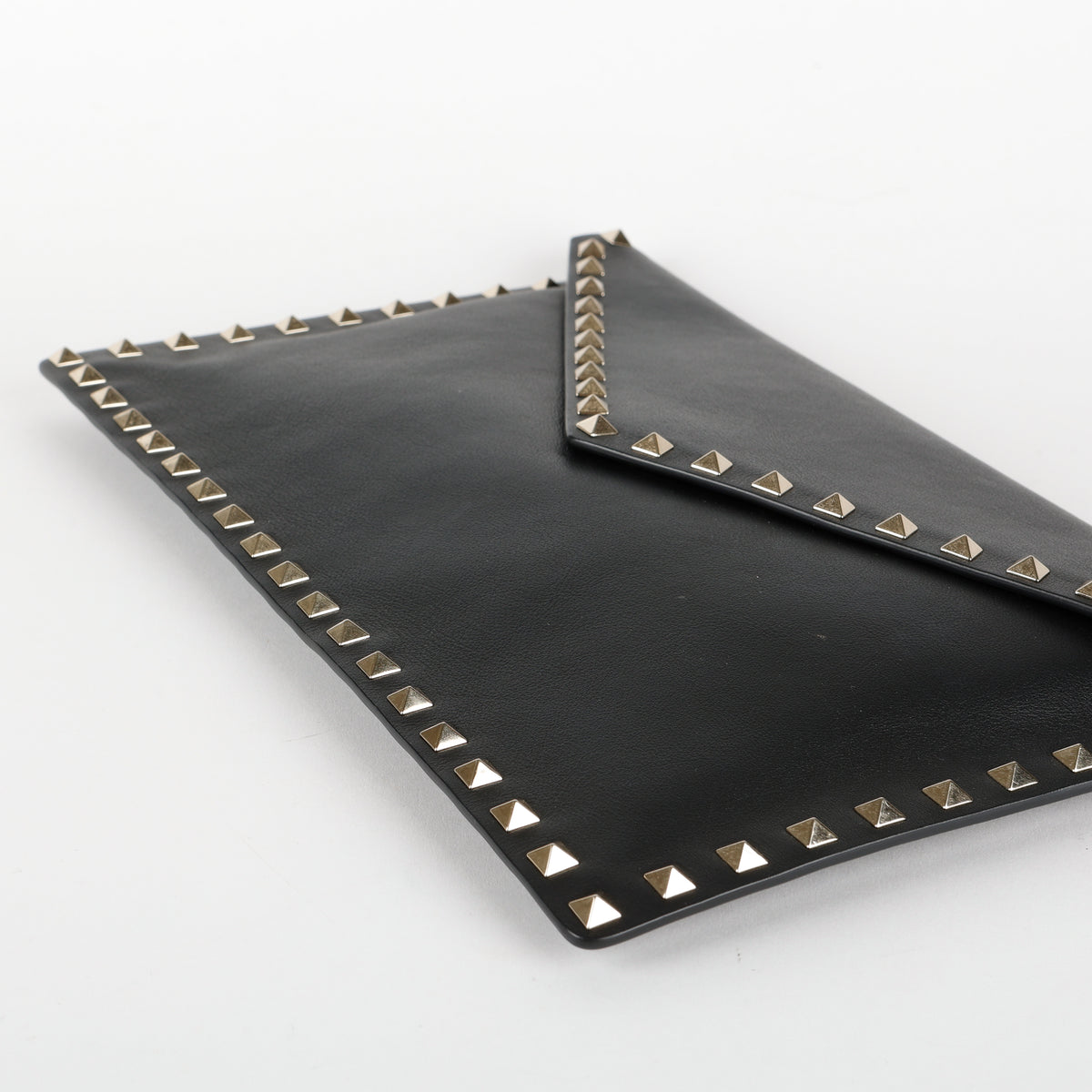 Rockstud Envelope Clutch, Black