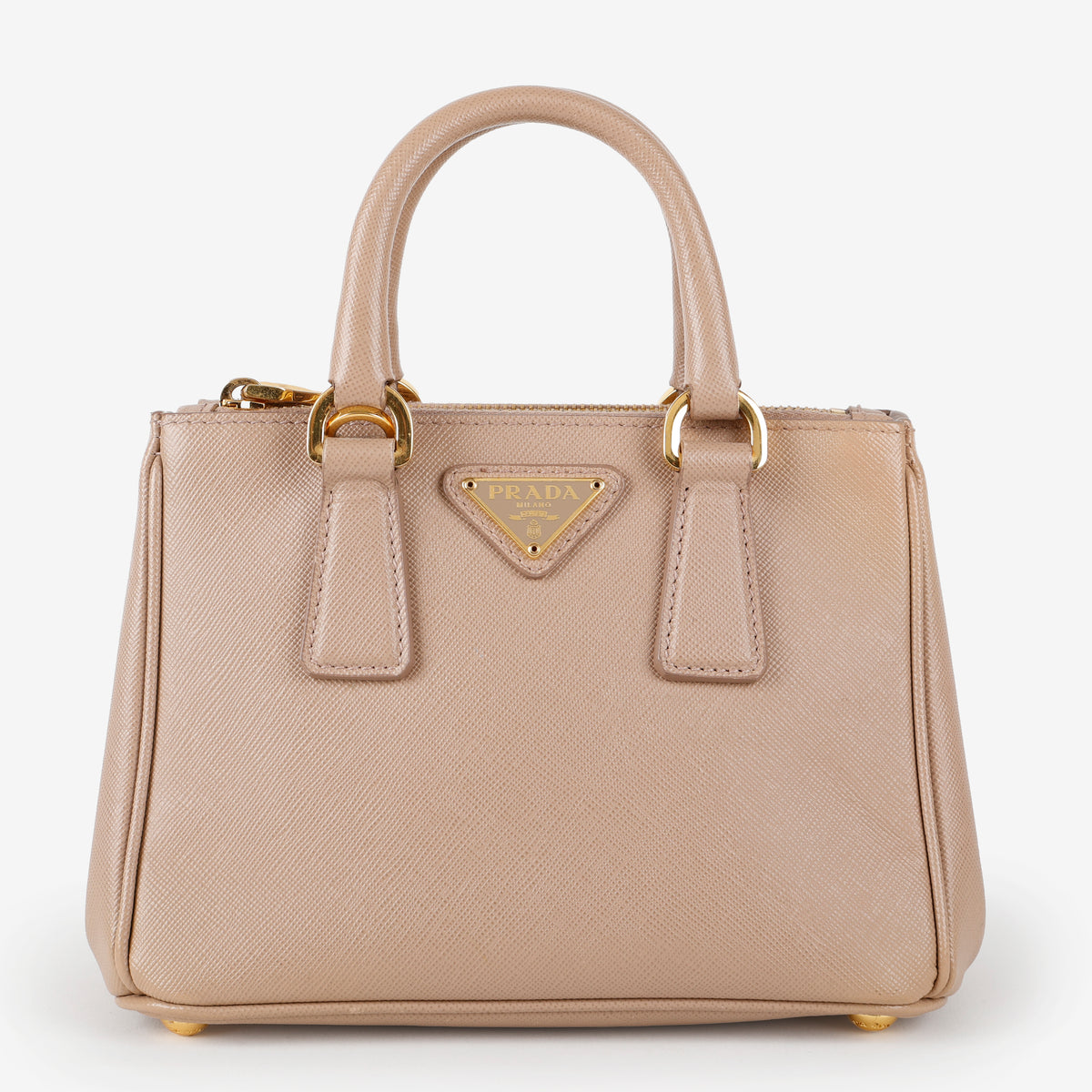 Mini Galleria Tote, Beige Saffiano