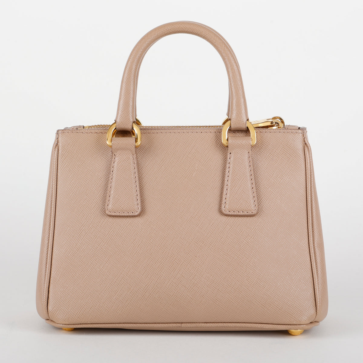 Mini Galleria Tote, Beige Saffiano