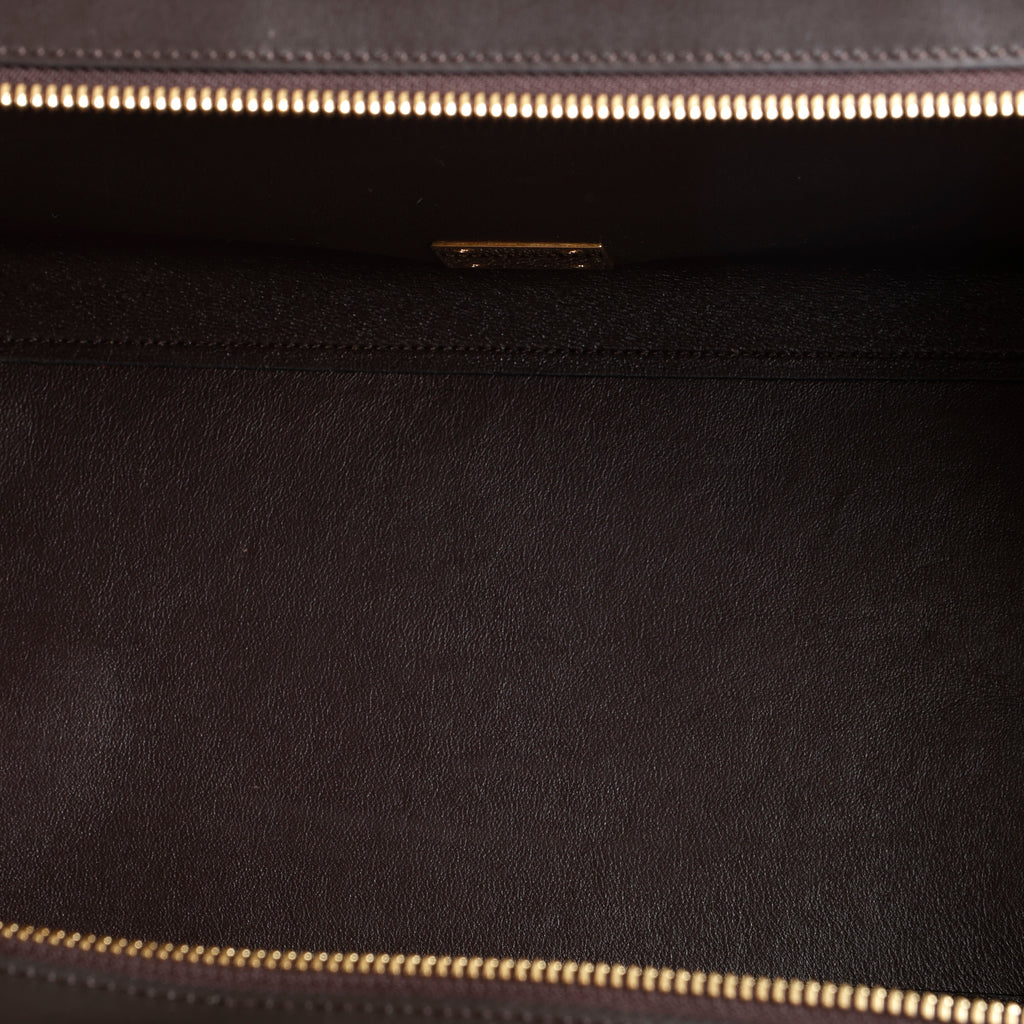 Small Trapeze Shoulder Bag, Black/Grey/Red Calfskin