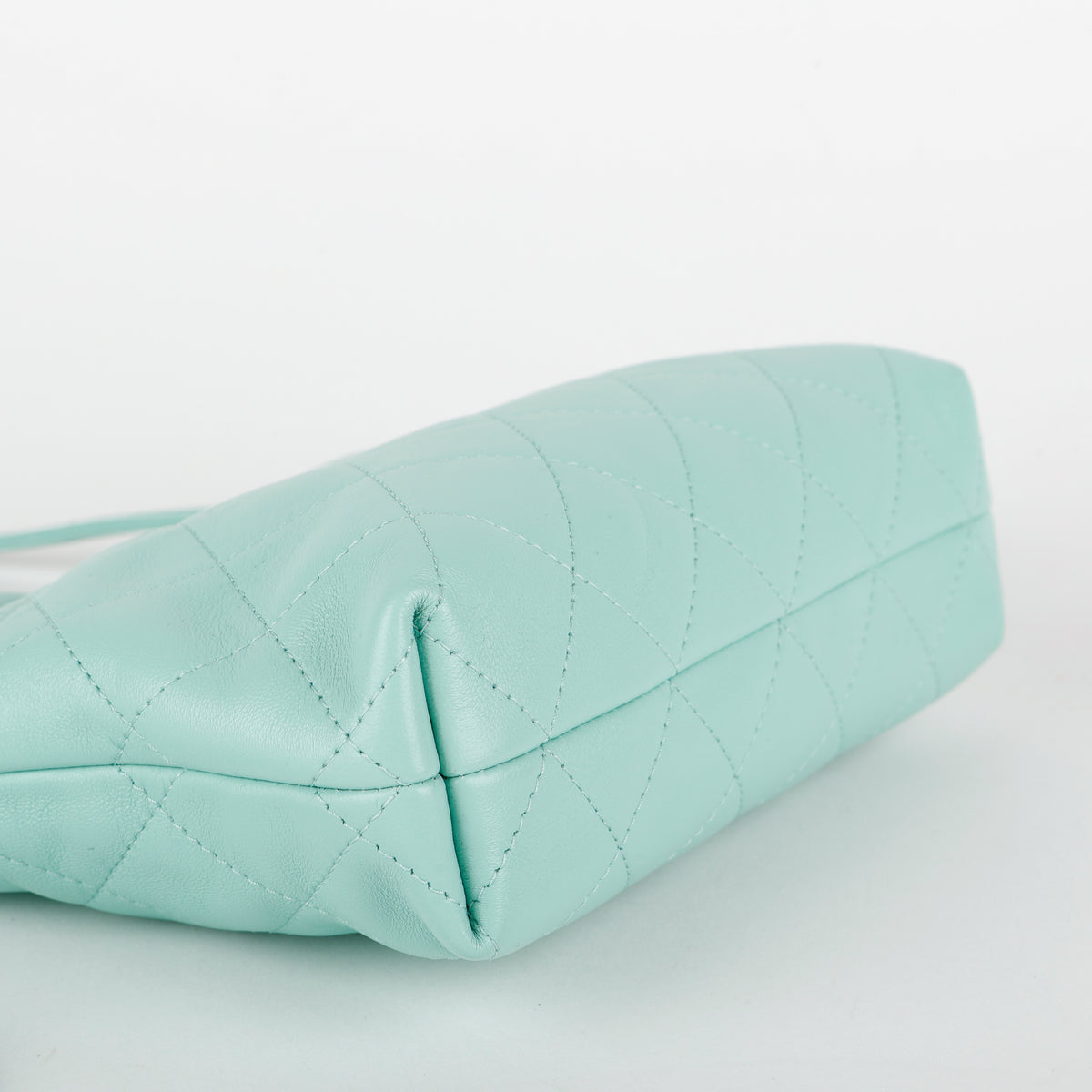 Small Drawstring Pouch, Turquoise Lambskin