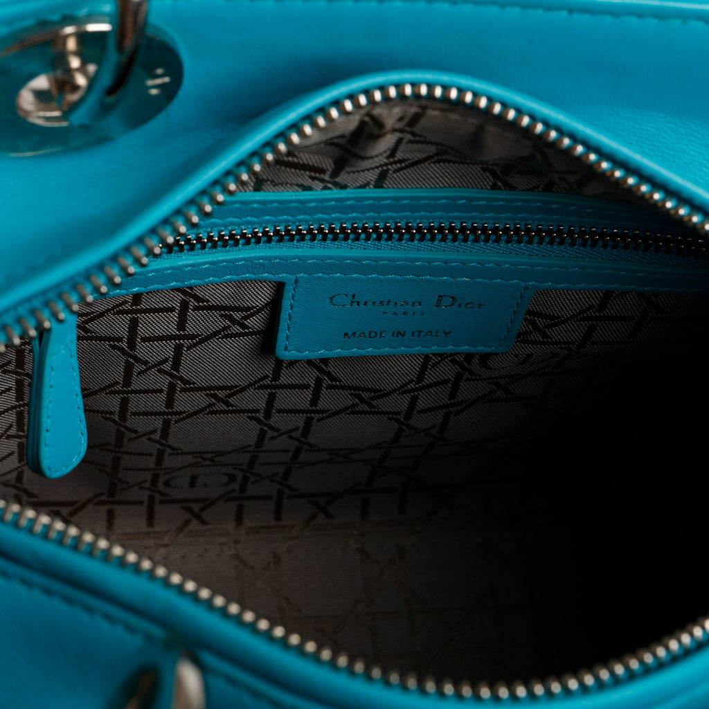 Medium Lady Dior, Turquoise Lambskin