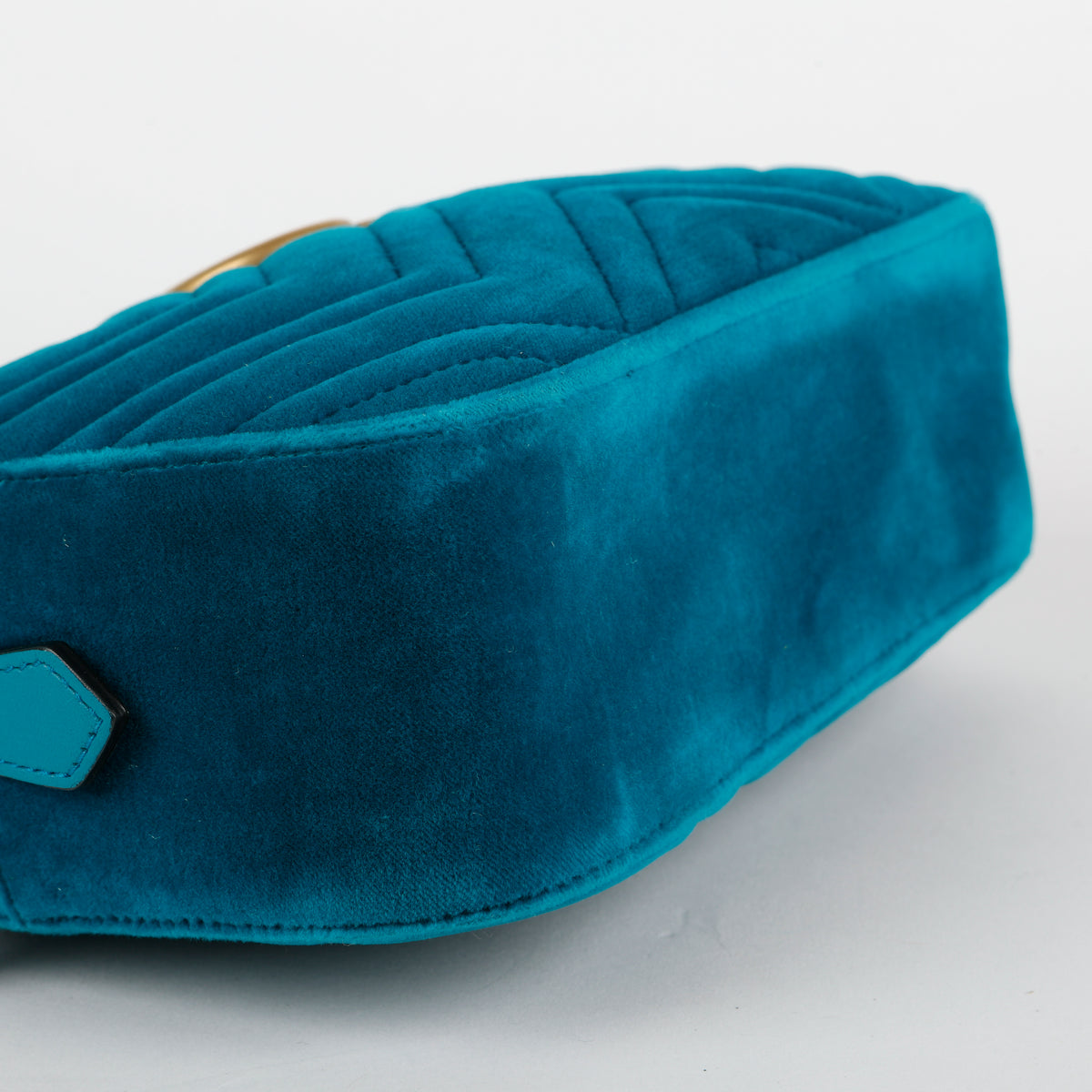 Small GG Marmont Camera Bag, Teal Velvet