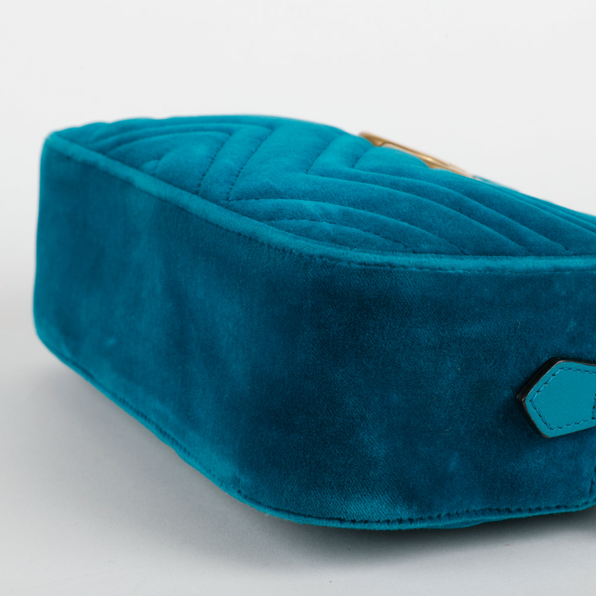 Small GG Marmont Camera Bag, Teal Velvet