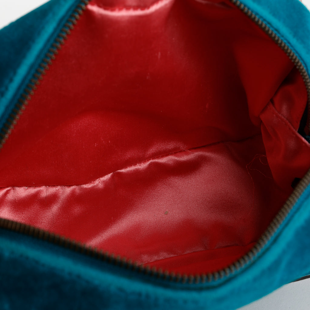 Small GG Marmont Camera Bag, Teal Velvet