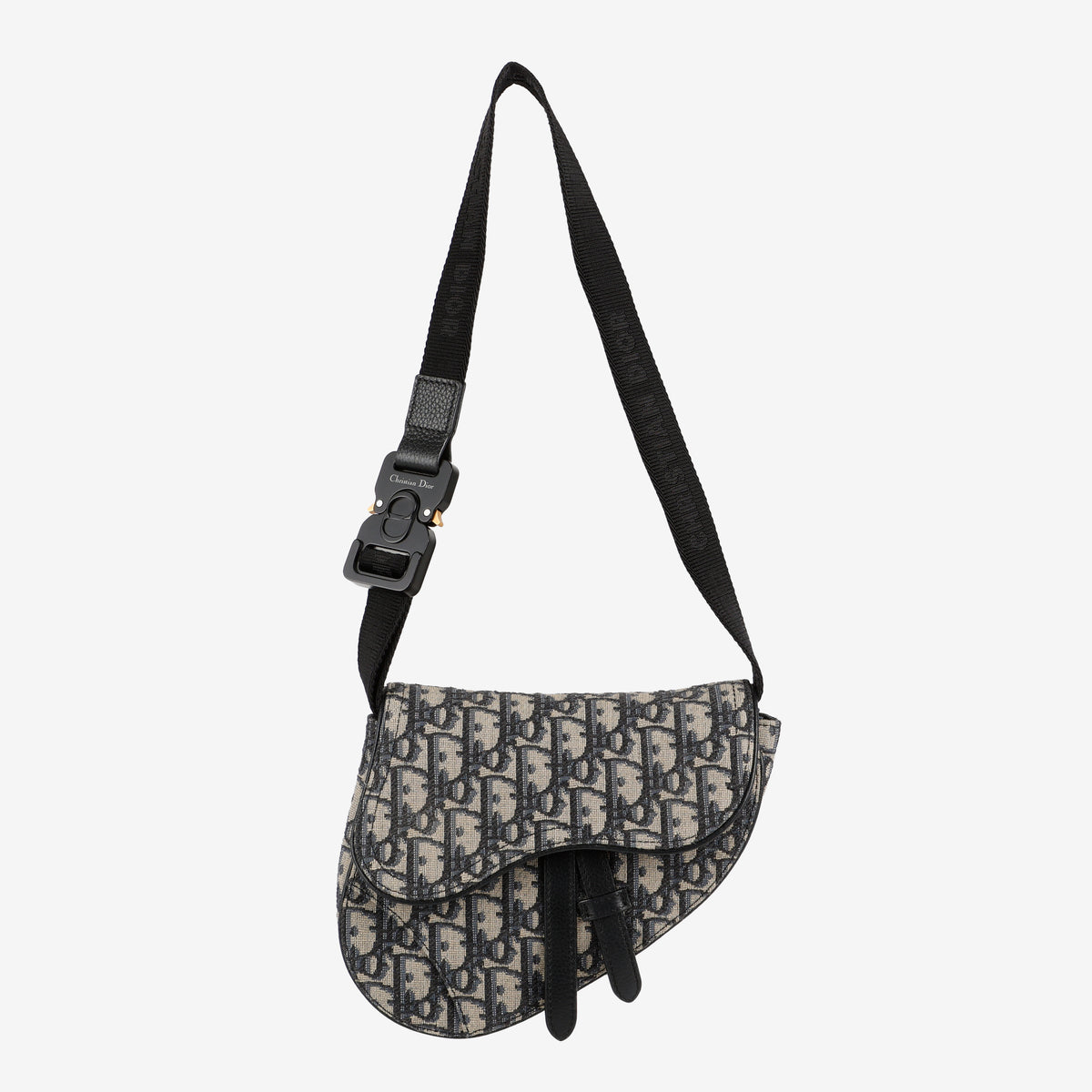 Oblique Saddle Waist Bag, Navy Canvas