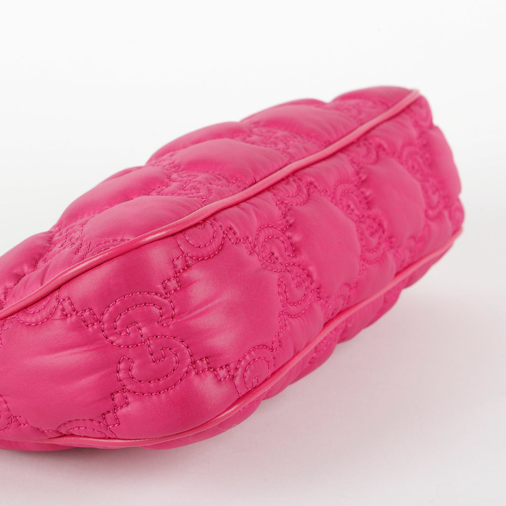 GG Matelasse Chain Shoulder Bag, Pink Nylon
