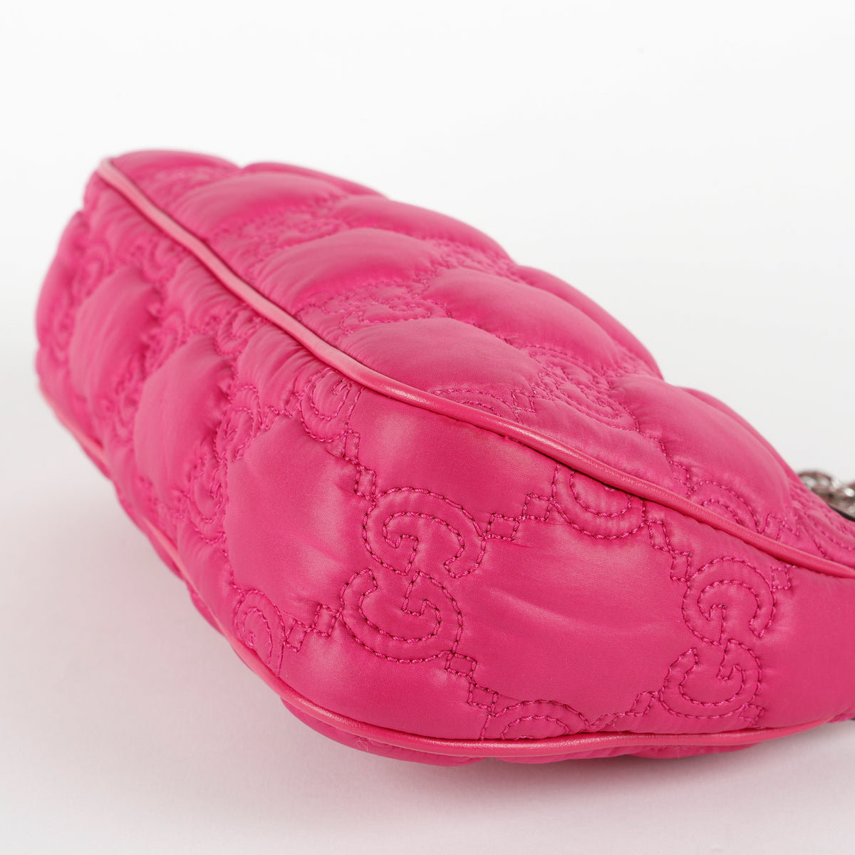 GG Matelasse Chain Shoulder Bag, Pink Nylon