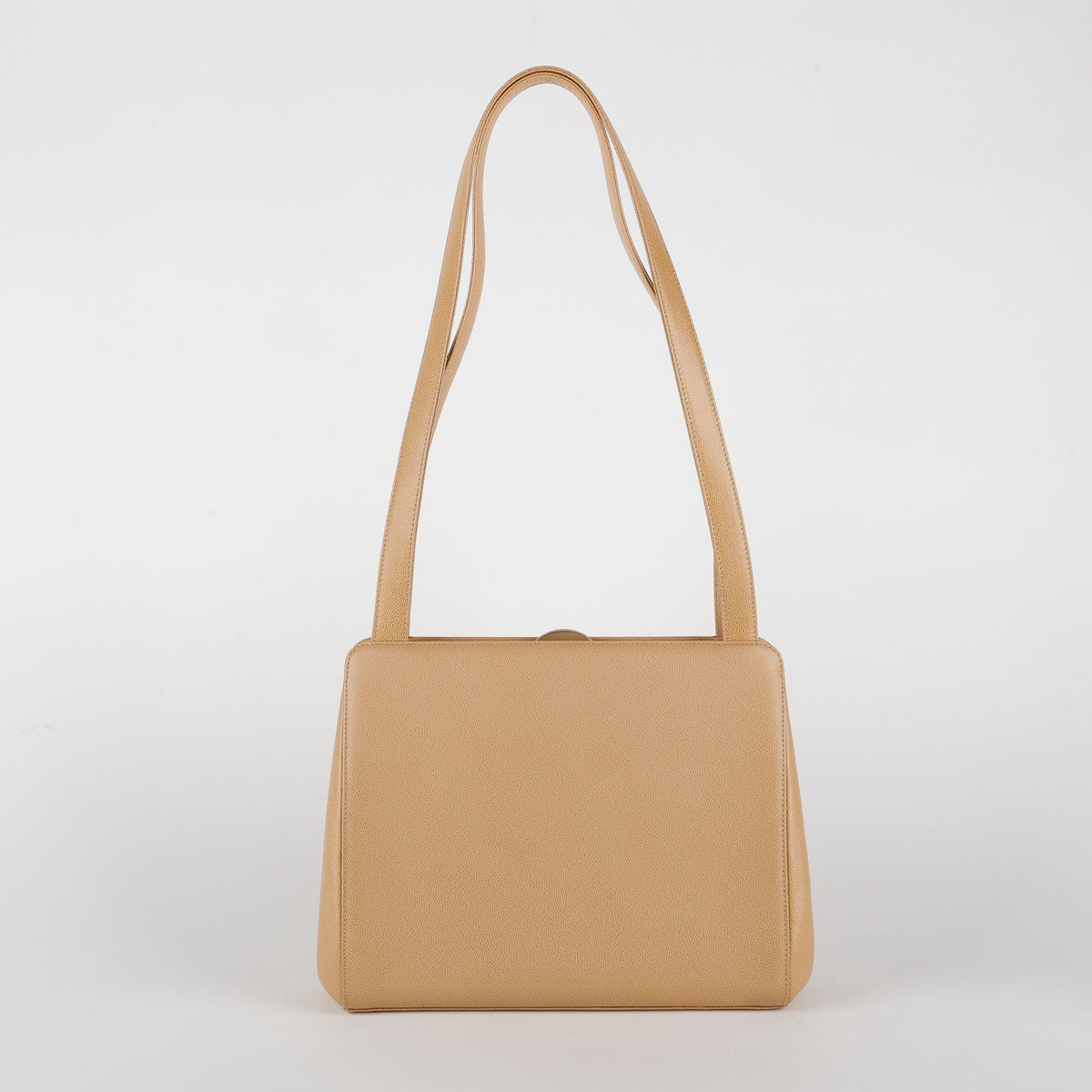 Vintage Shopping Tote, Light Beige Caviar