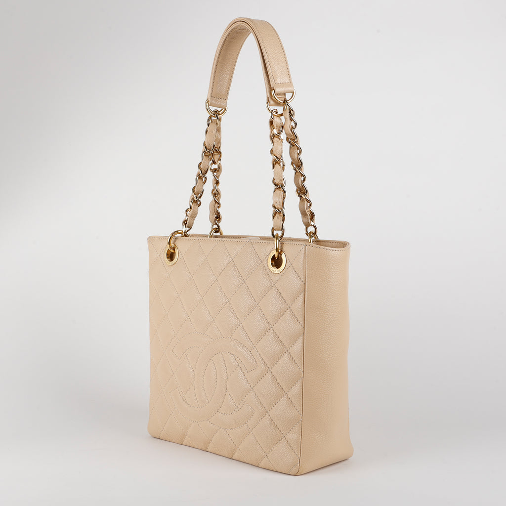 Petit Shopping Tote, Quilted Caviar