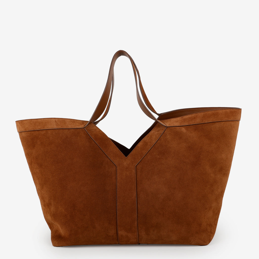 Medium Y Tote, Brown Suede