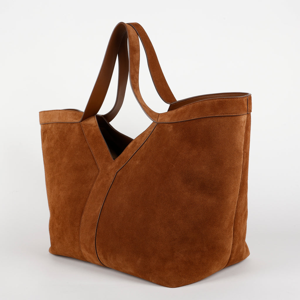 Medium Y Tote, Brown Suede