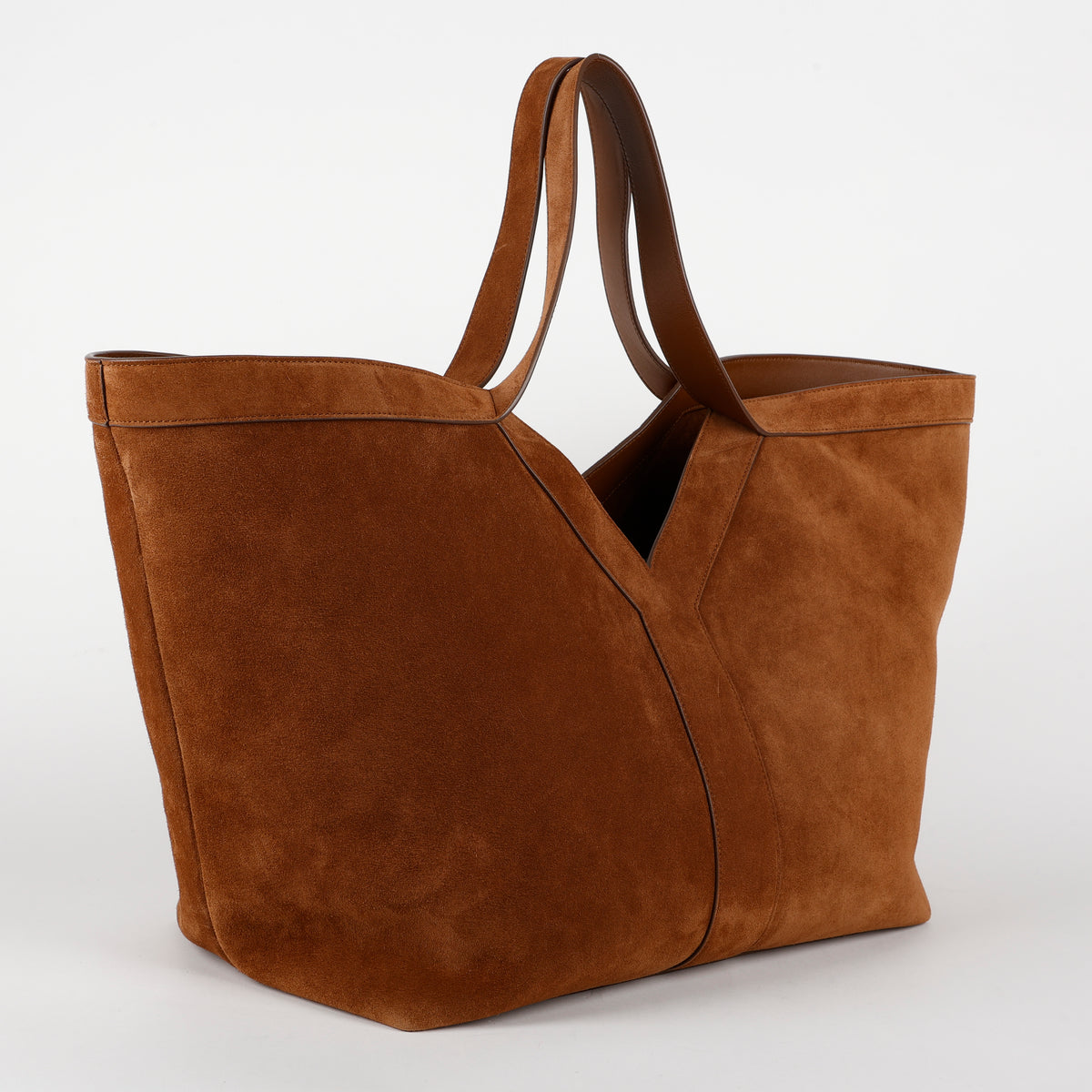 Medium Y Tote, Brown Suede