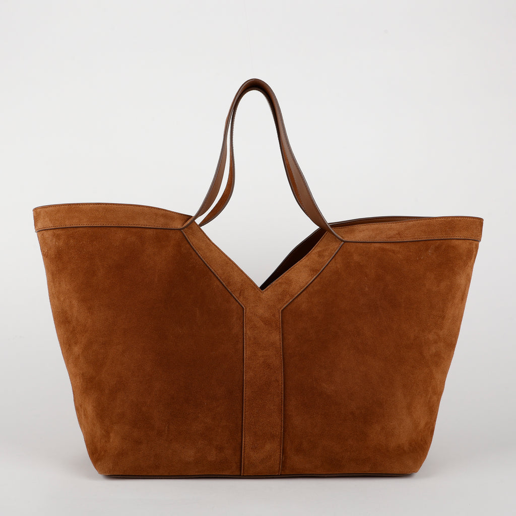 Medium Y Tote, Brown Suede