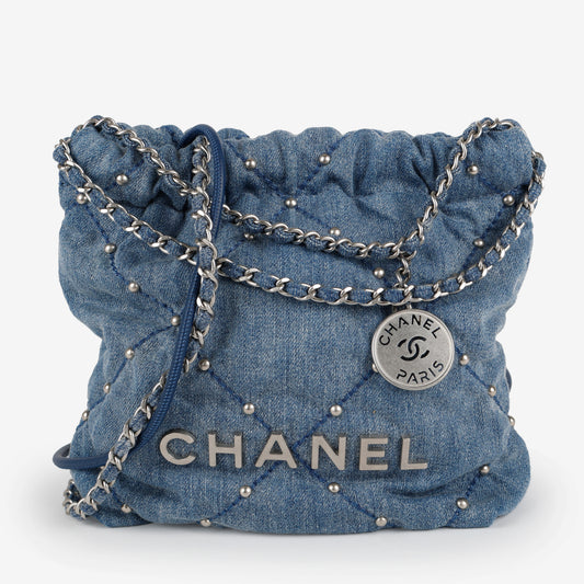 Small Studded 22, Light Denim