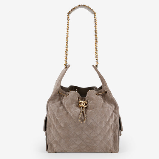 Medium 25 Hobo, Grey Suede
