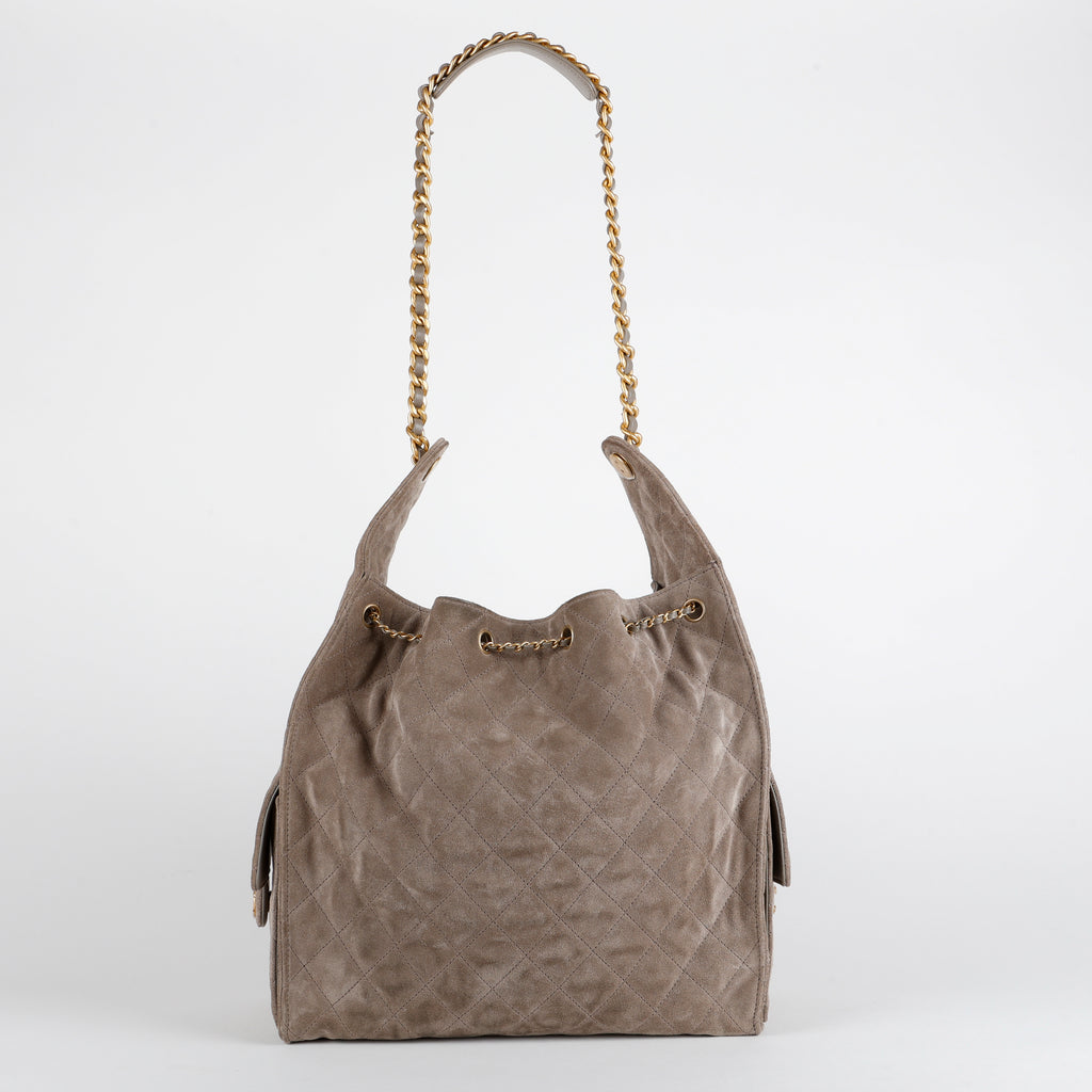 Medium 25 Hobo, Grey Suede
