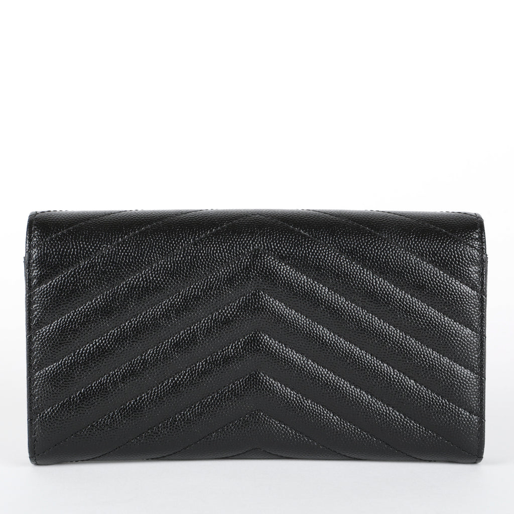 Long Envelope Wallet, So Black Grain de Poudre