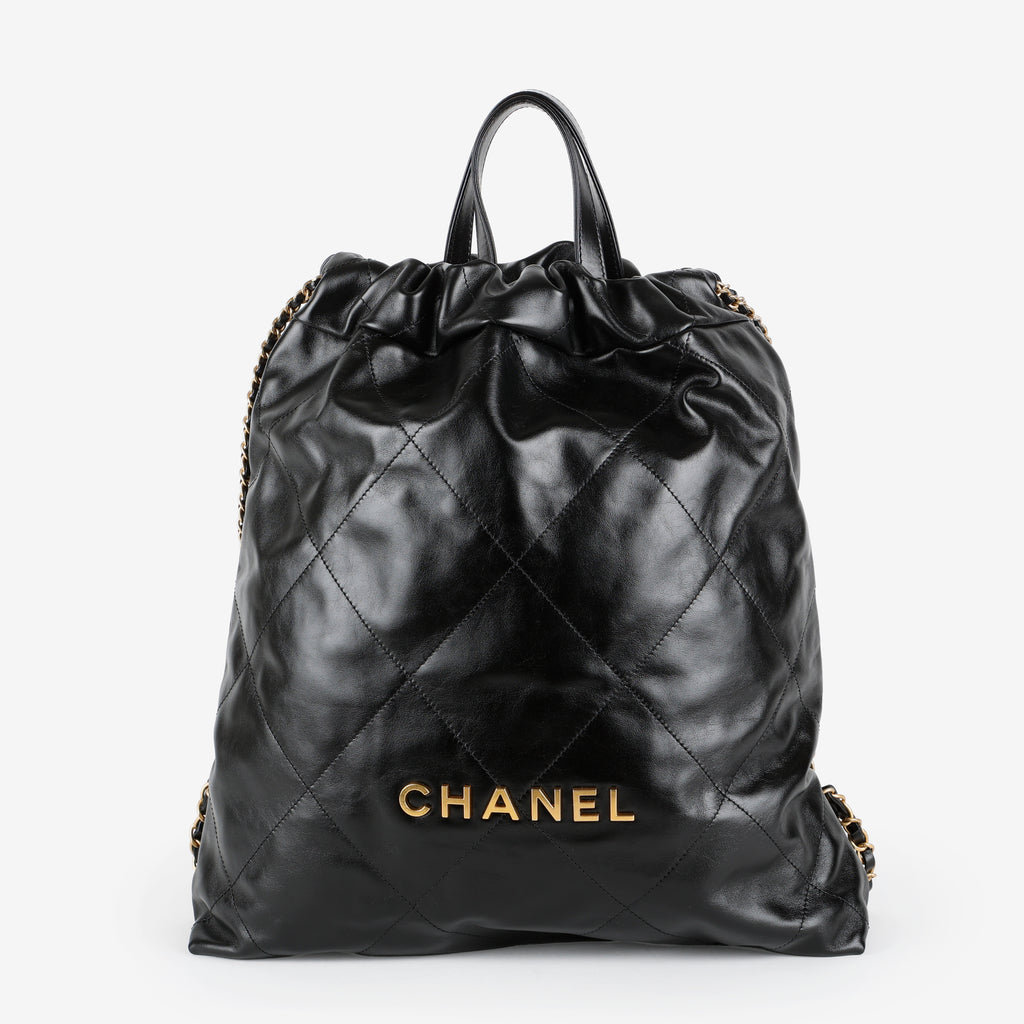 Chanel 22 Backpack, Black Calfskin