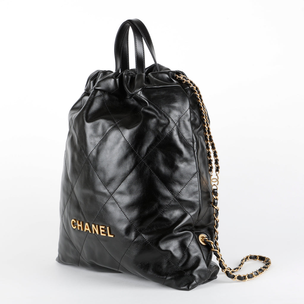 Chanel 22 Backpack, Black Calfskin
