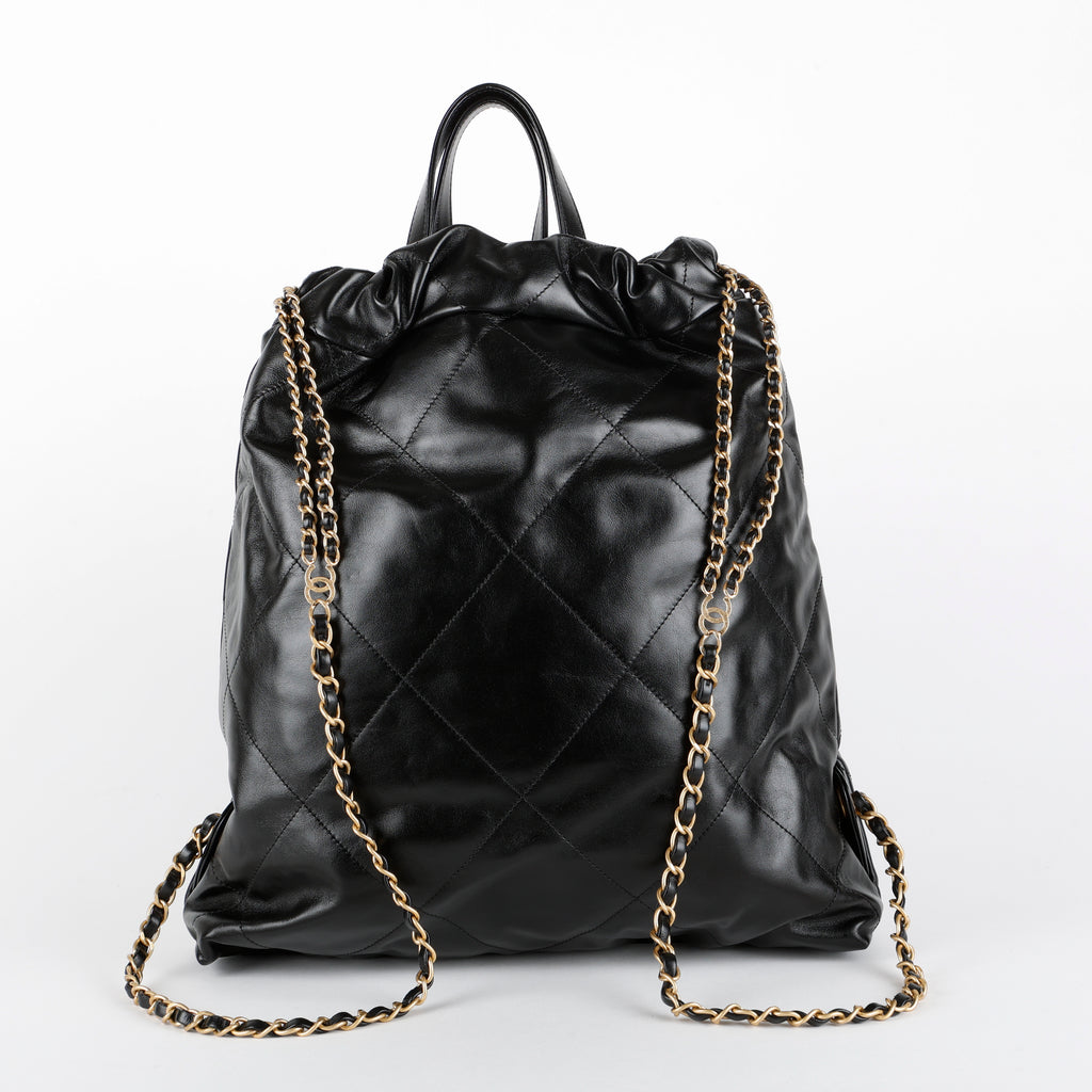 Chanel 22 Backpack, Black Calfskin