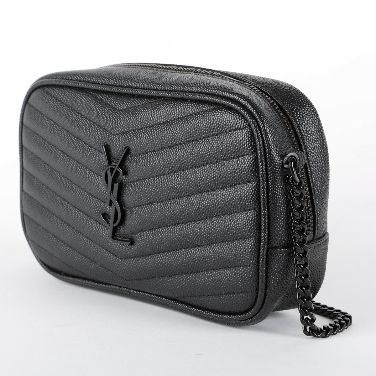 Mini Lou Camera Bag, So Black Grain de Poudre