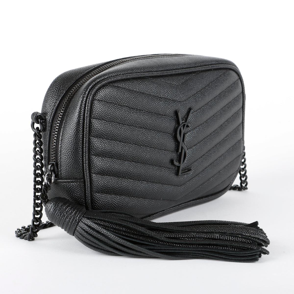 Mini Lou Camera Bag, So Black Grain de Poudre