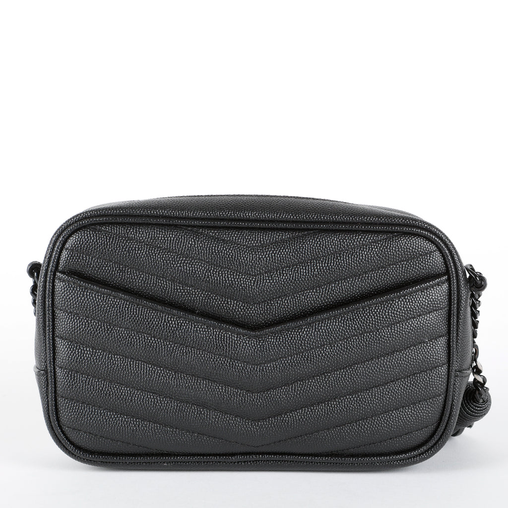 Mini Lou Camera Bag, So Black Grain de Poudre