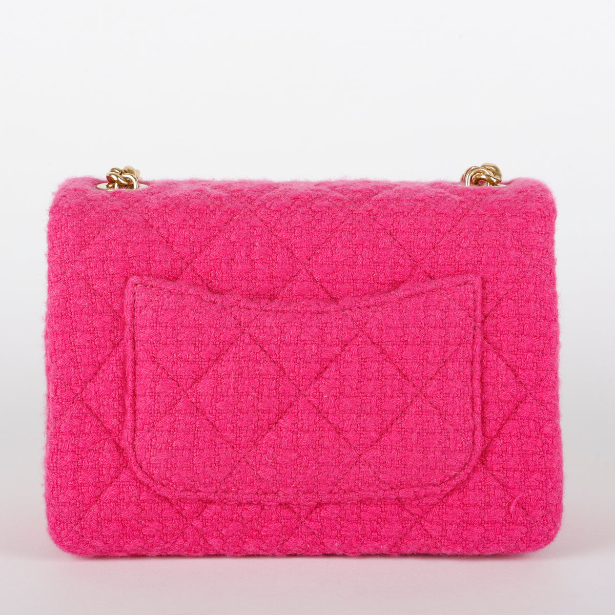 Mini Bijoux Flap, Magenta Quilted Tweed