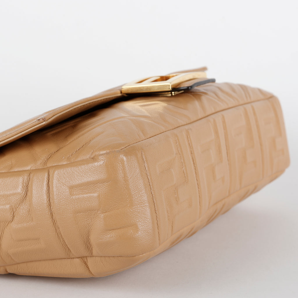 Medium FF Nappa Lambskin Baguette, Camel