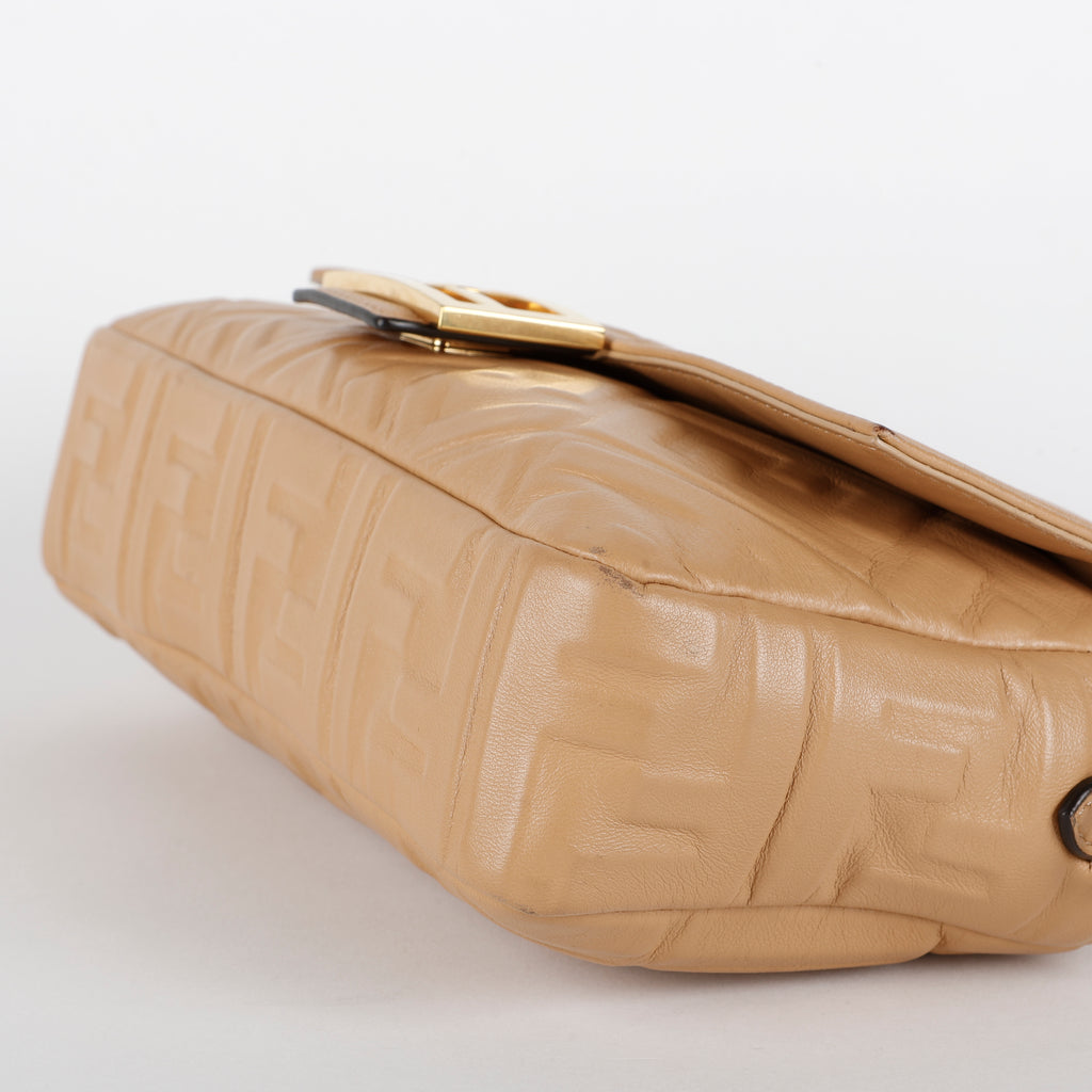 Medium FF Nappa Lambskin Baguette, Camel