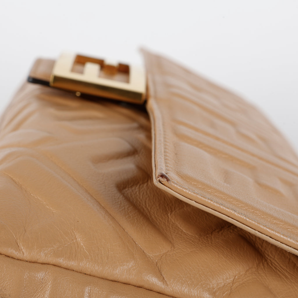 Medium FF Nappa Lambskin Baguette, Camel
