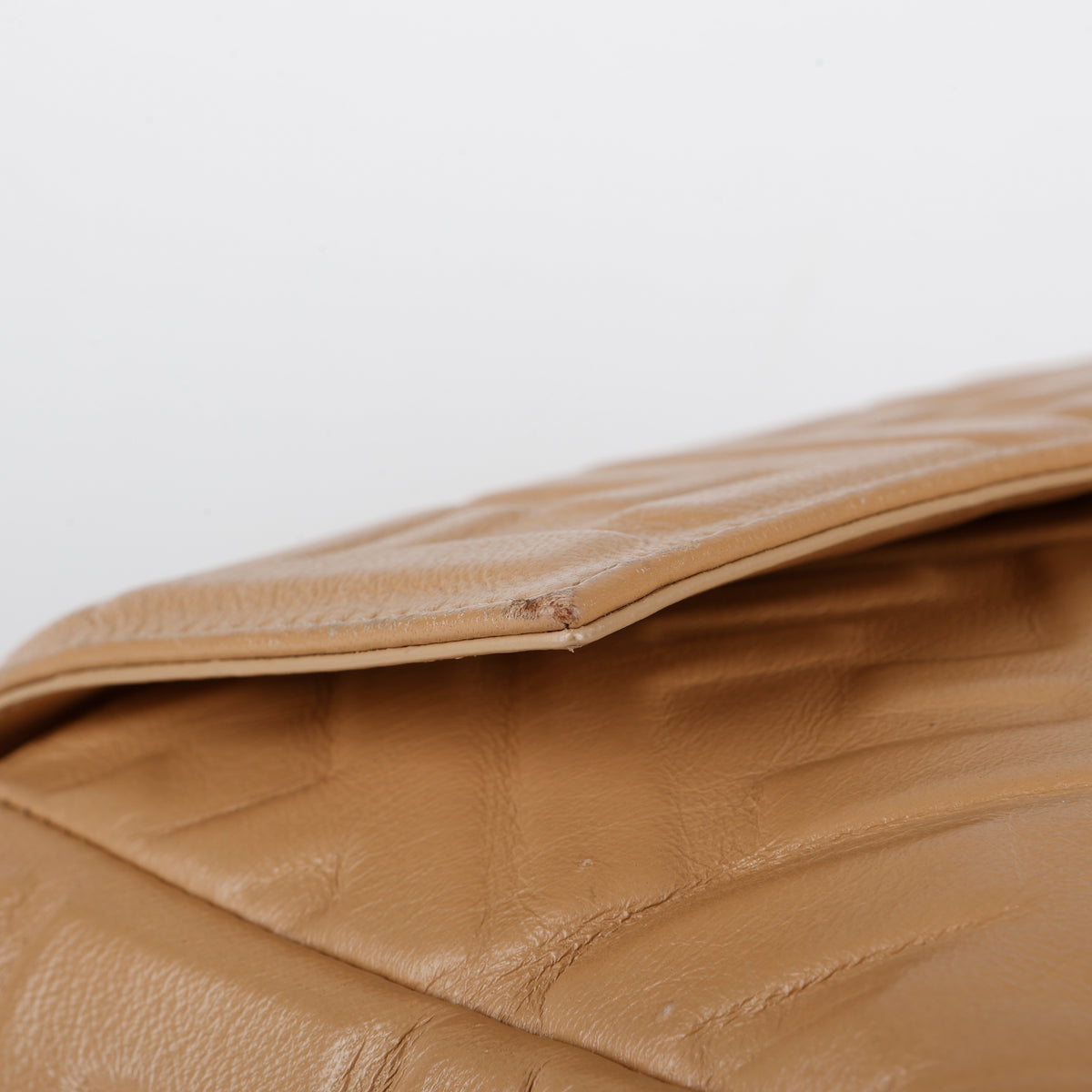 Medium FF Nappa Lambskin Baguette, Camel