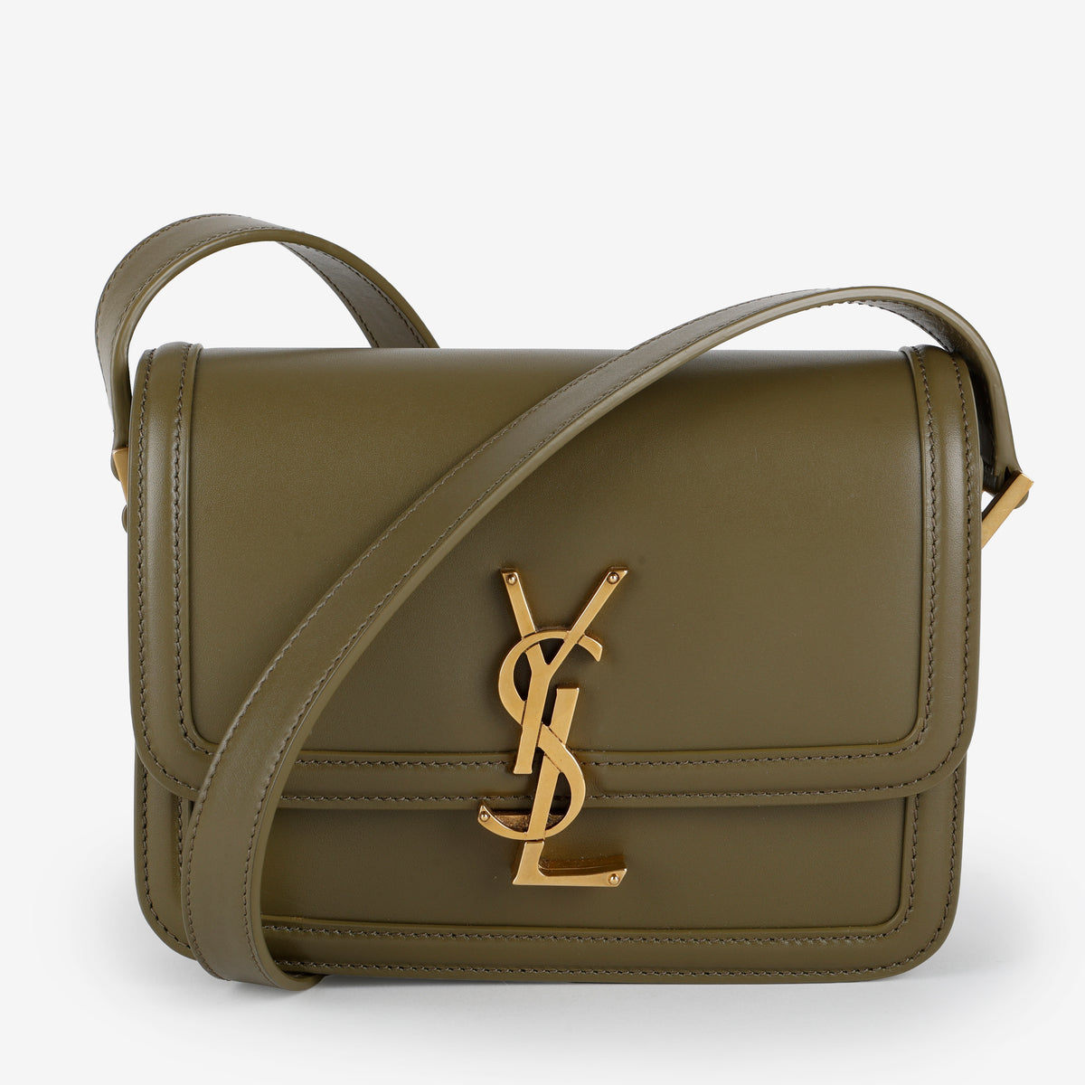 Solferino Shoulder Bag, Olive Green Calfskin