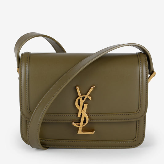 Solferino Shoulder Bag, Olive Green Calfskin