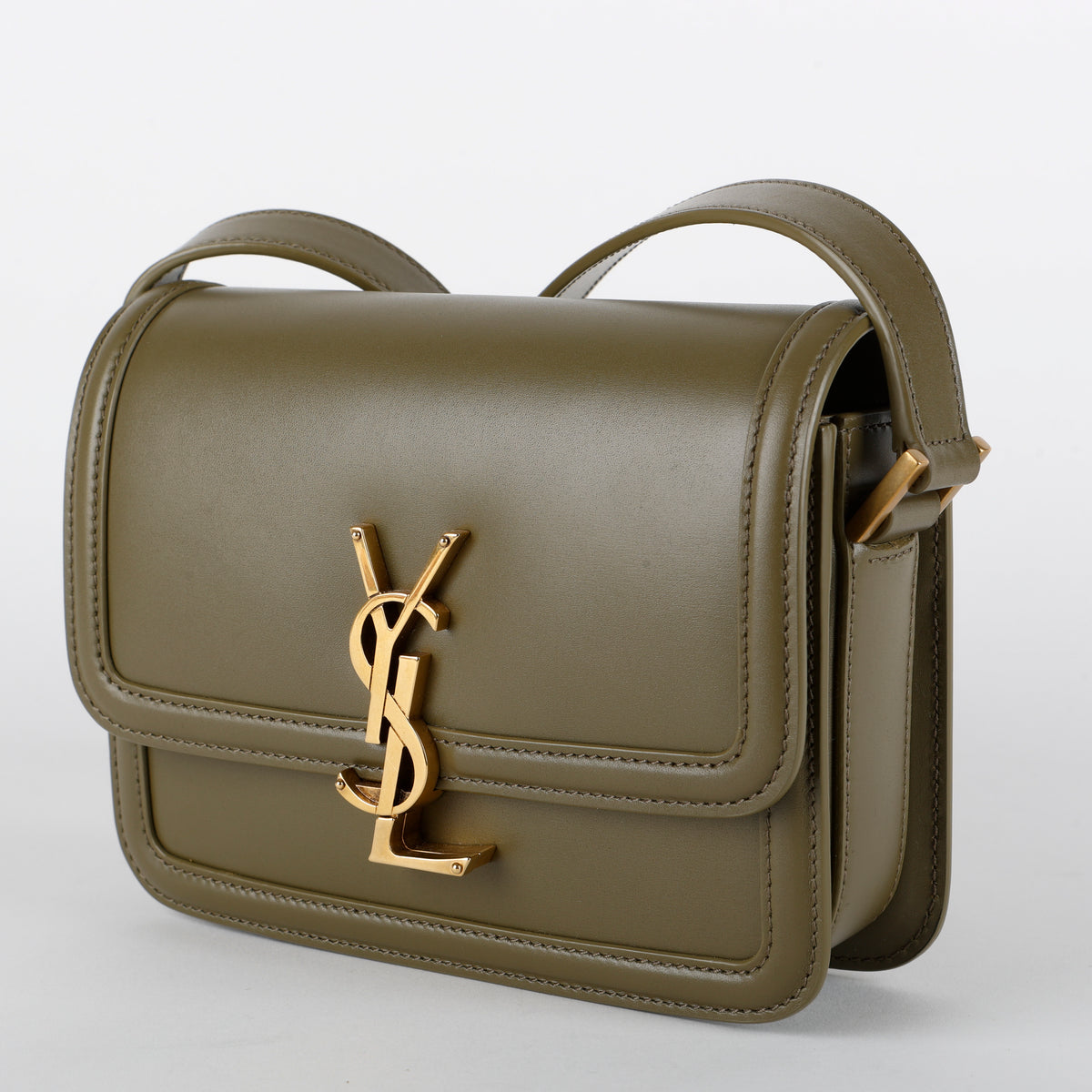 Solferino Shoulder Bag, Olive Green Calfskin
