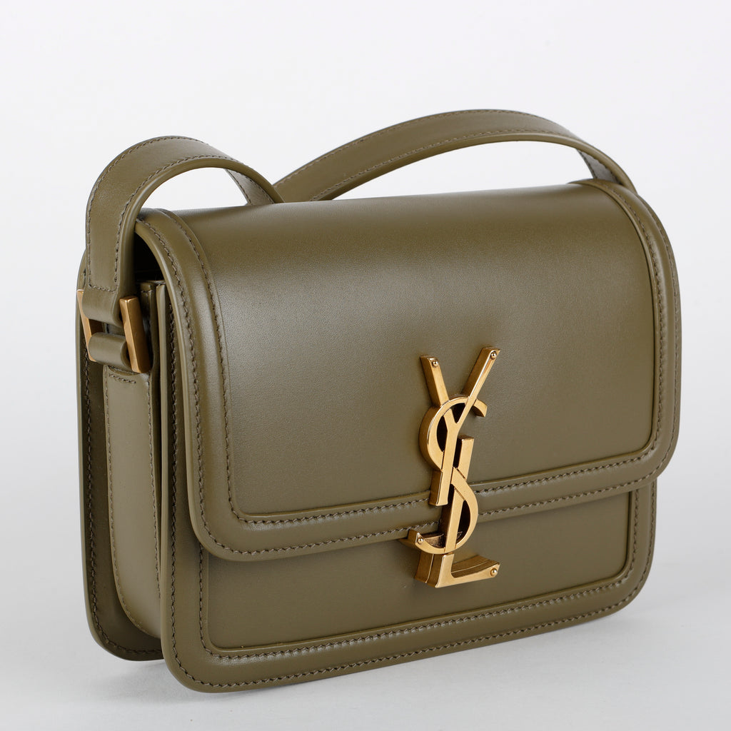 Solferino Shoulder Bag, Olive Green Calfskin