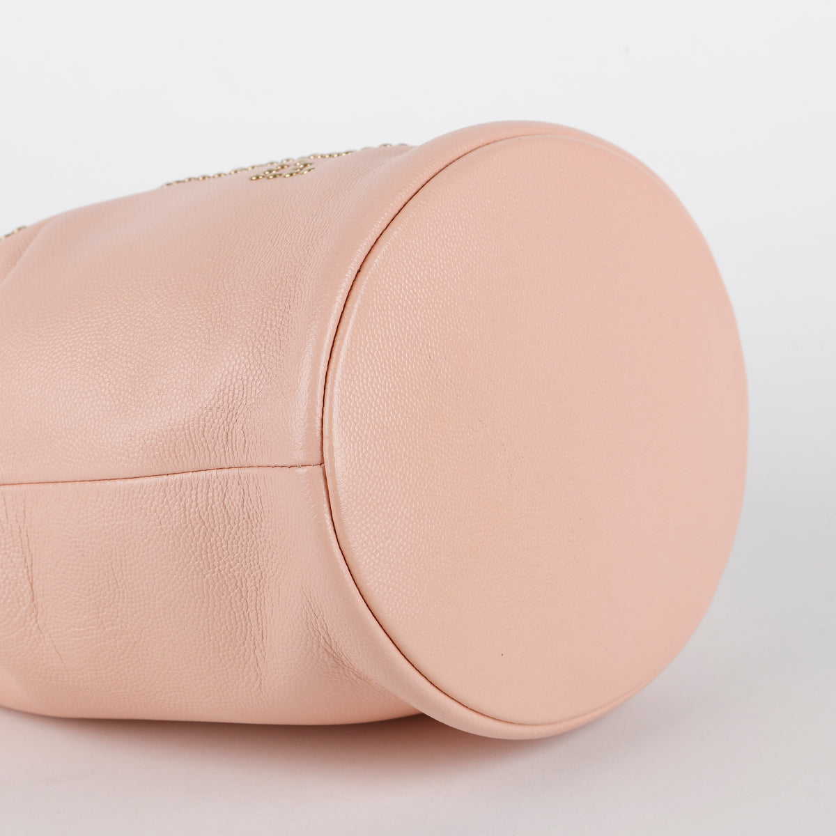 Deauville Drawstring Bucket Bag, Light Pink Caviar