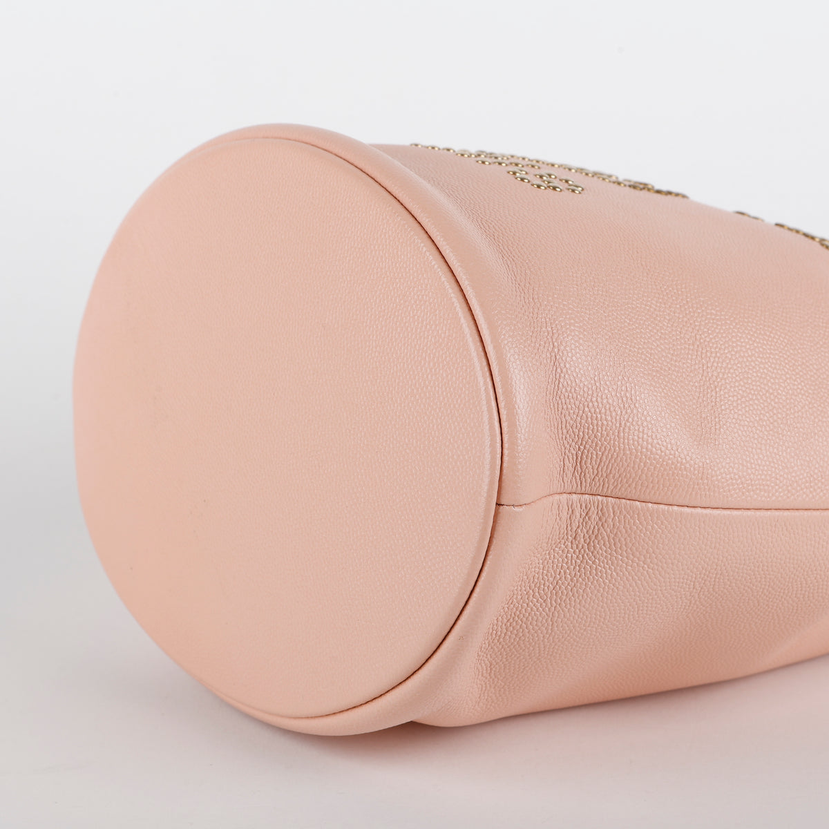 Deauville Drawstring Bucket Bag, Light Pink Caviar