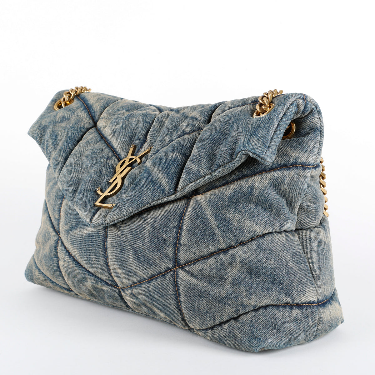 Medium Lou Puffer, Blue Denim