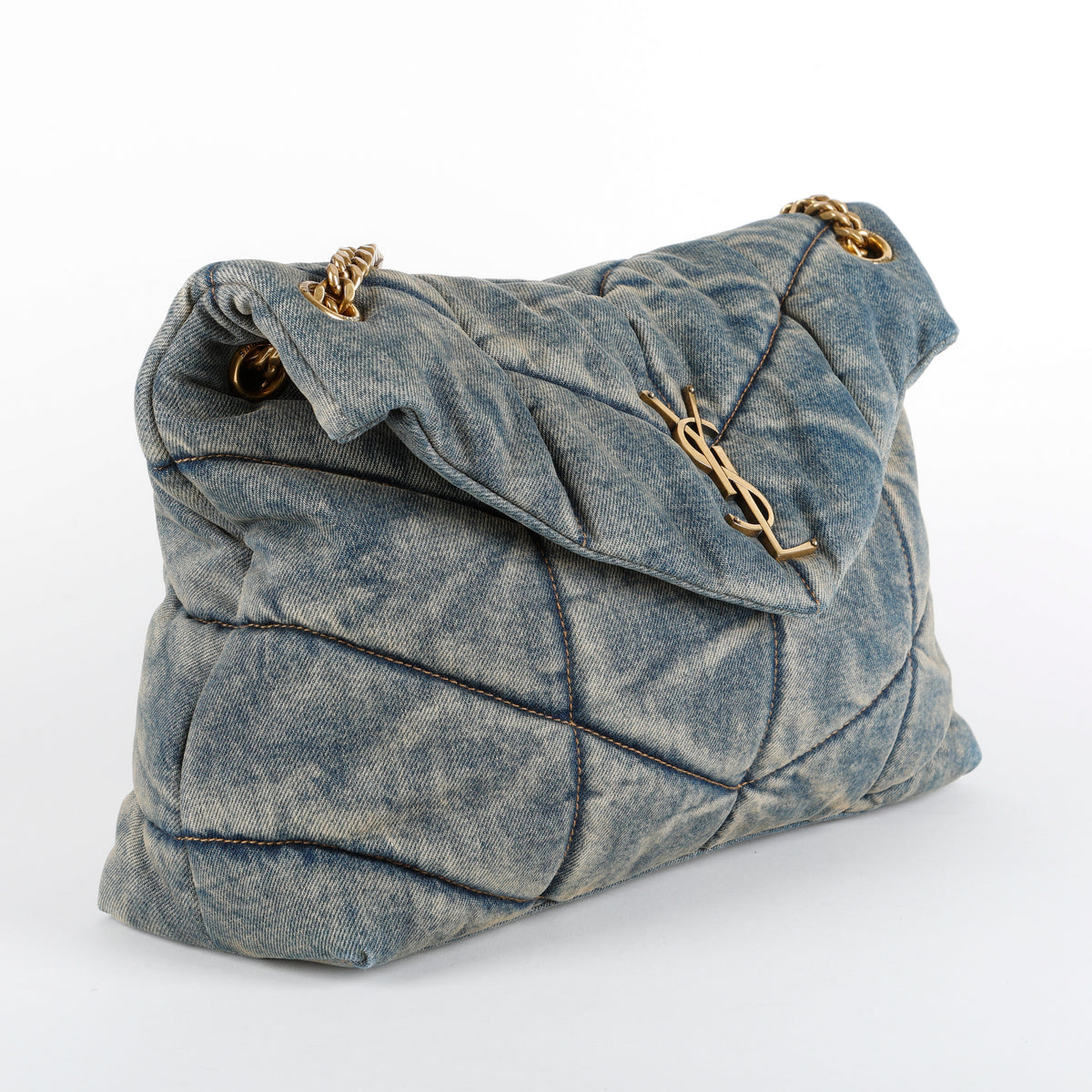 Medium Lou Puffer, Blue Denim