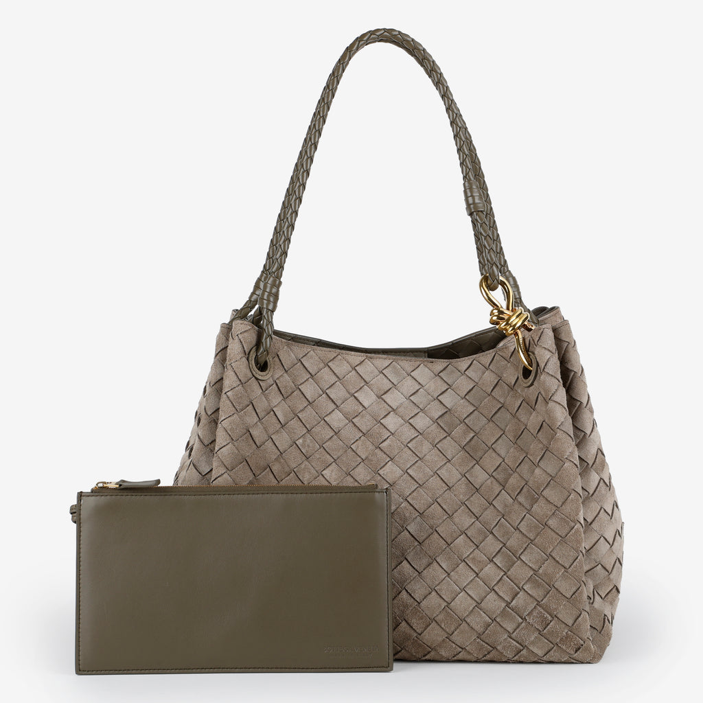 Large Suede Parachute Tote
