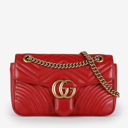 Small GG Marmont Flap, Red