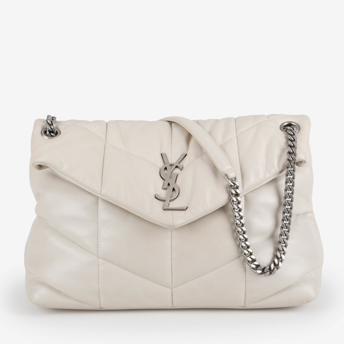 Medium Lou Puffer, White SHW