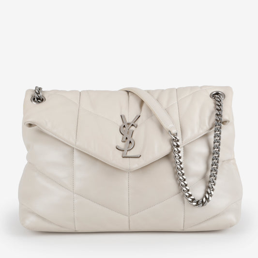 Medium Lou Puffer, White SHW