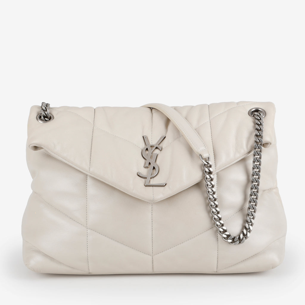 Medium Lou Puffer, White SHW