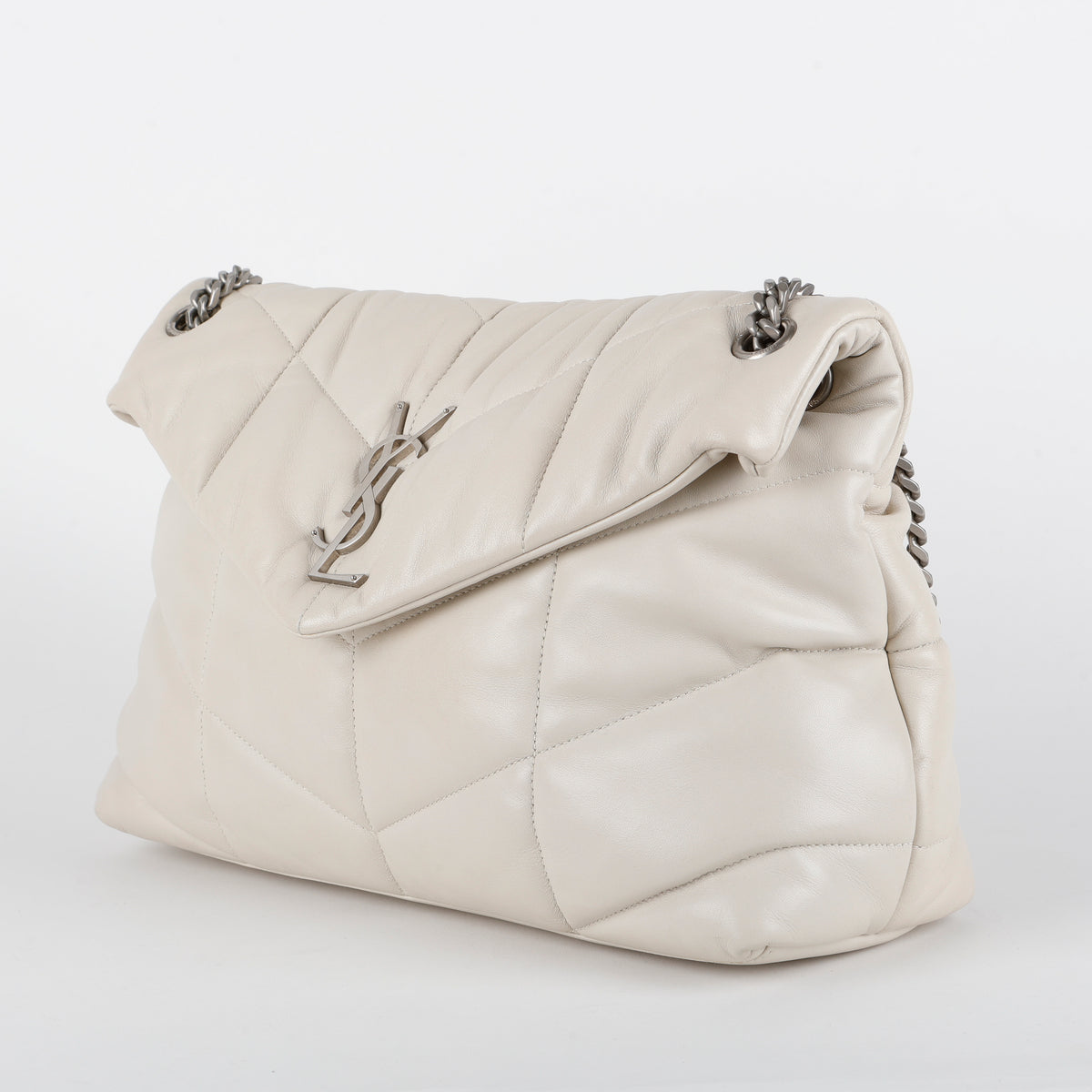 Medium Lou Puffer, White SHW